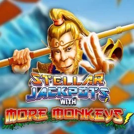 Stellar Jackpots with More Monkeys slot logo by Lightning Box Game at MrPacho Casino