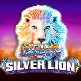 Stellar Jackpots with Silver Lion online game logo by Lightning Box Game on mr-pachocasino.it